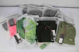 Ten items of as new Rapha cycling wear: five Pro Team Jerseys (Assorted), a Core Gilet (L), a Core L