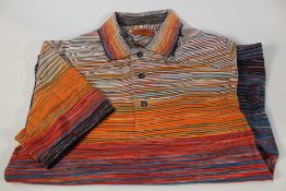 A men's as new Missoni Space-dyed cotton jersey polo shirt (M).