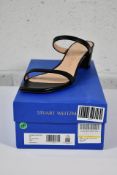 A pair of as new Stuart Weitzman Aleena 50 Block Slides in Black, Size 41/10.5B.