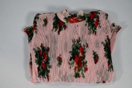 An as new Ganni floral print blouse in cherry blossom (Size 42).