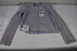 An as new Self-Portrait Lilac sequin top, purple (Size 2 UK 6), slight dust mark on inner neck label