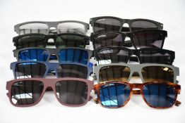 Ten assorted pre-owned Lacoste sunglasses to include L6001S, L988S and others (Good Condition).