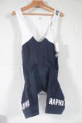 A man's as new Rapha Pro Team Training Bib Short - Dark Navy/White (XL).