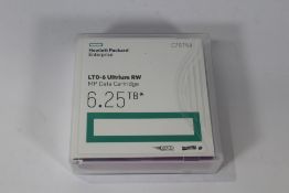 Five boxed as new HP LTO-6 Ultrium RW MP Data Cartridges C7976A 6.25 TB.