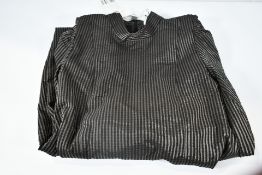 An as new Ganni Seersucker midi length high neck dress (Size 42).