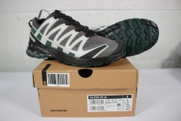 A pair of as new Salomon XA Pro 3D v8 Trial Running Shoes in Magnet/Lunar Rock/Scarab, Size UK 8.