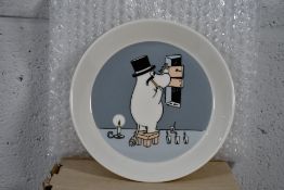 Six boxed as new Arabia Moomin Plates - Moominpappa - Grey (1066913).
