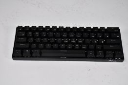 Five Royal Kludge (Model RK61) gaming keyboards Black/Blue switch with light yellow back light.