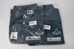 Two Peter Millar PM CS Tech shirts (Size 1 x XL, 1 x XXL).