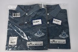Two Peter Millar PM CS Tech shirts (Size 1 x S, 1 x M).