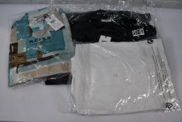 Three men's Reiss shirts (SS), two Mercerised Cuban and one Deekay Cuban (All large).