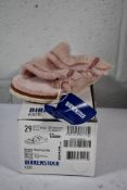 A pair of children's Arizona Shearling fur lined light Rose Birkenstocks (Size UK 11 (29).