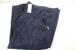 A pair of Oui navy cord joggers (Size UK 16).