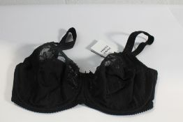 A Prima Donna black Deauville underwired bra (Size UK 36 E).