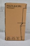 A boxed as new Harakiri pendant lighting black/smoke design (Box sealed) (RRP EUROS 321).