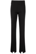 A pair of women's as new LVIR Essential Slit Stretch Slit Slim Fit Pants - Black (S, stock photo).