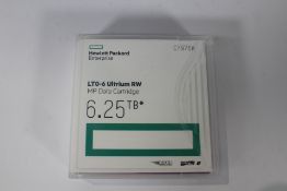 Five boxed as new HP LTO-6 Ultrium RW MP Data Cartridges C7976A 6.25 TB.