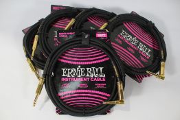 Five as new Ernie Ball P06081 Braided Instrument Cables - 10 Ft. Black.