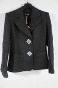 A women's as new Nana Jaqueline Maya Lapel Suit Jacket - Black (S).