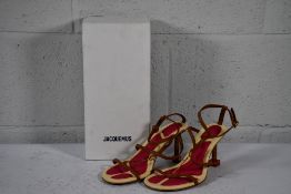 A boxed as new pair of Jacquemus Pralu Les Sandales in Light Brown, Size 39.