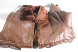 A Real Shearling leather bomber jacket fur lined (Size XL) (No Tags possibly pre-owned).