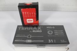 Two Ruko 31-piece sets of thread-cutting tools (A245013) and a RUKO Countersink set 6-piece (102152)