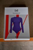 A boxed as new Wolford - Dots Illusion net Body - Playful Dotted Bodysuit - Ultra Violet (S).