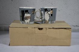Six boxed as new Arabia Moomin Mugs - Hemulen Yellow (30cl).