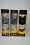 Three bottles of Dow's Christmas Port (750ml) (Over 18s only).