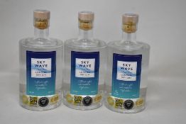 Three bottles of Sky Wave London Dry Gin (500ml) (Over 18s only).