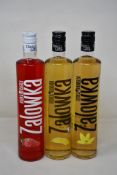 Seven bottles of Zalowka Flavoured Vodka (Vanilla, Banana, Strawberry) (700ml) (Over 18s only).