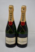 Two bottles of Moet & Chandon Imperial Champagne Brut (750ml) (Over 18s only).
