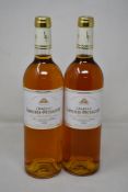 Two bottles of Chateau Lafaurie-Peyraguey Sauternes (1999) (750ml) (Over 18s only).
