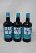 Three bottles of Malt Riot Blended Malt Scotch Whisky (700ml) (Over 18s only).