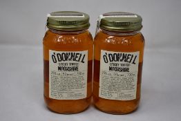 Two bottles of O'Donnell Sticky Toffee Moonshine (700ml) (Over 18s only).