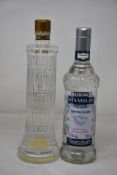 A bottles of Premium Stanislav cotton candy flavored vodka (700ml) and Monk Isidore Russian vodka (7