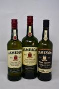 Jameson Stout Edition Irish Whiskey (700ml) and two bottles of Jameson Triple Distilled Irish Whiske