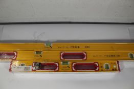 Three Stabila Spirit Levels: 80 AS-2 (200cm), 196-2 (122cm) and 196-2 (61cm).