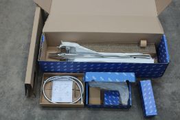 A boxed as new Grohe Essence Floor Standing Bath Tap and Shower Mixer, 23491001, Box has some minor
