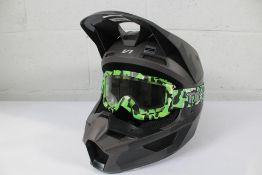 An adults as new Fox V1 MotoCross Helmet, Camouflage Pattern, size large (No box) and a pair of pre-