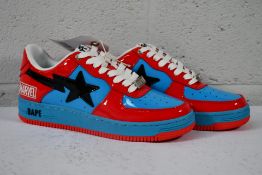 A pair of A Bathing Ape Bape Sta Marvel Comics Spider-Man Sneakers (US 9.5), good condition, slight