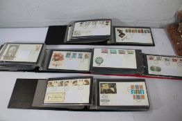 Nine Albums of First Day covers of assorted subjects and interests to include Flowers, Industry, Tra