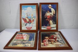 Four limited edition 100 Year Anniversary Coca-Cola prints in custom made frames (1884-1984).
