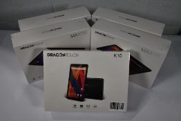 Four Dragon Touch Max 10 tablets and one Dragon touch K10 tablet.