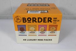 Twelve boxes of forty eight Border Biscuits Mini Packs (BBE Feb 24).