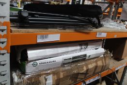 A quantity of miscellaneous musical/stage accessories to include a Natal High Stand, a damaged keybo