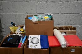 Seven boxes of assorted miscellaneous items to include homewares, medical and related items.