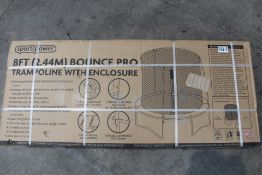 A boxed as new Sportspower 8ft Bounce Pro Trampoline with Enclosure.