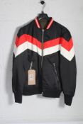 A pre-owned Diesel J-Marching Chevron Stripe Bomber Jacket - Reversible (M).