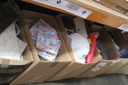 Six boxes of assorted miscellaneous items to include homewares and related items.